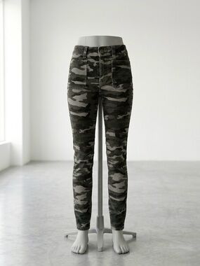 Corduroy Pilcro and the Letterpress Olive and Gray Camo High-Rise Skinny Jeans